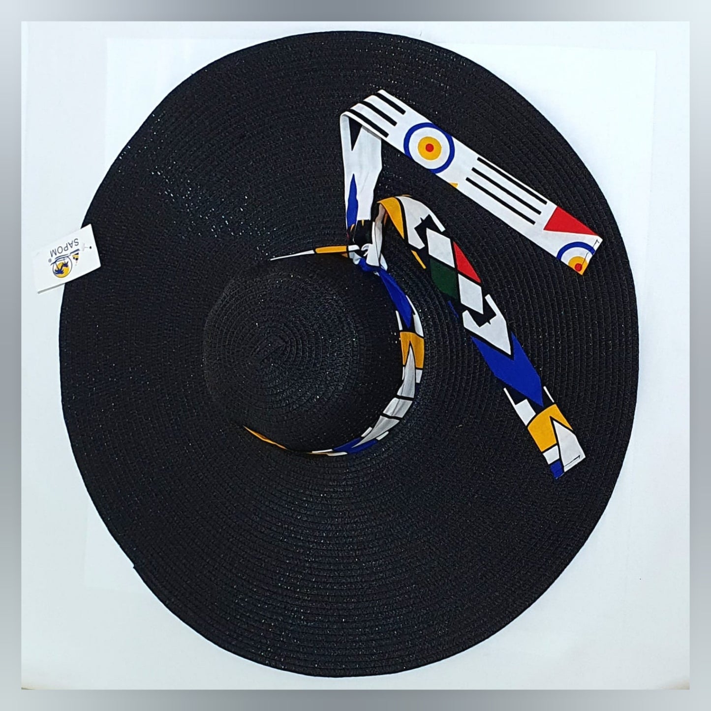 Large Sun Hat with a touch of Ankara