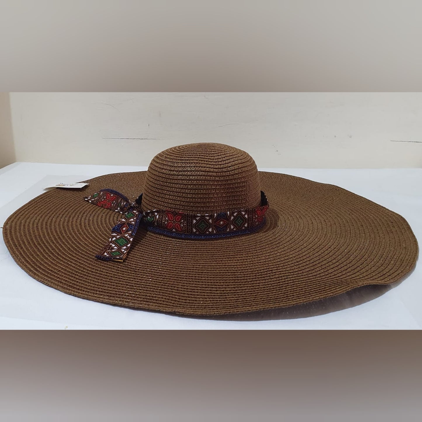 Large Sun Hat with a touch of Ankara